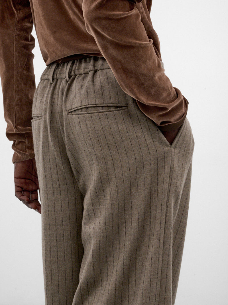 Beige Jōmon Relief Wide Trousers (TA26AW-PT063-BEIGE)