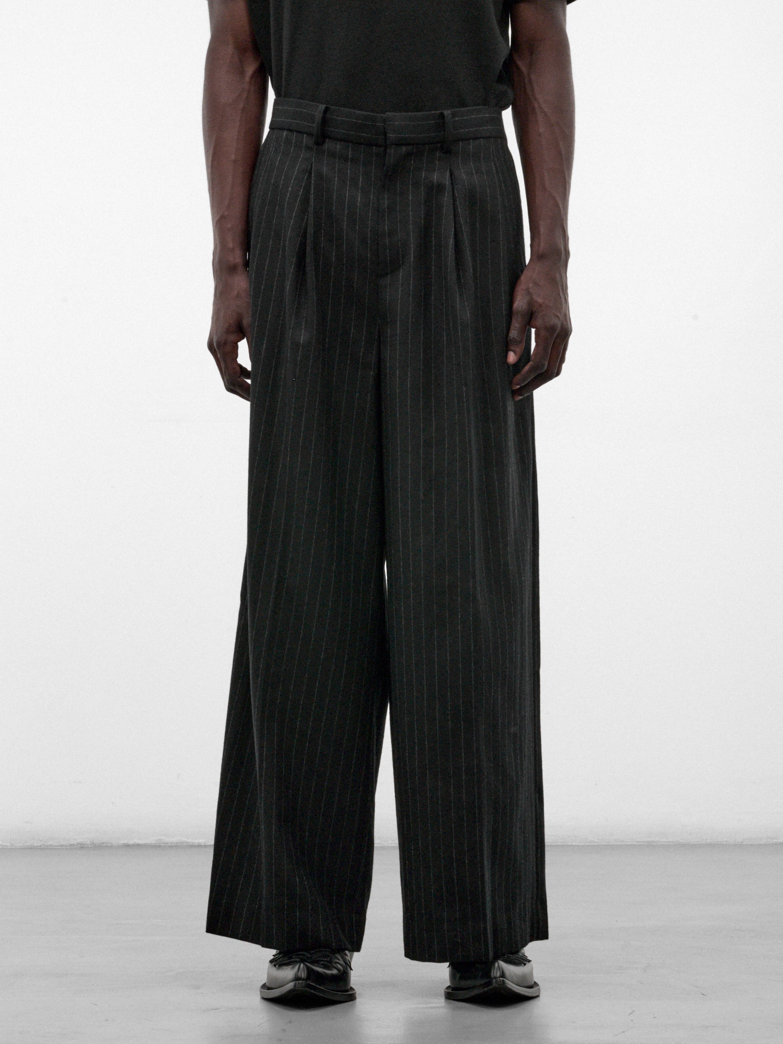 Black Jōmon Relief Wide Trousers (TA26AW-PT063-BLACK)