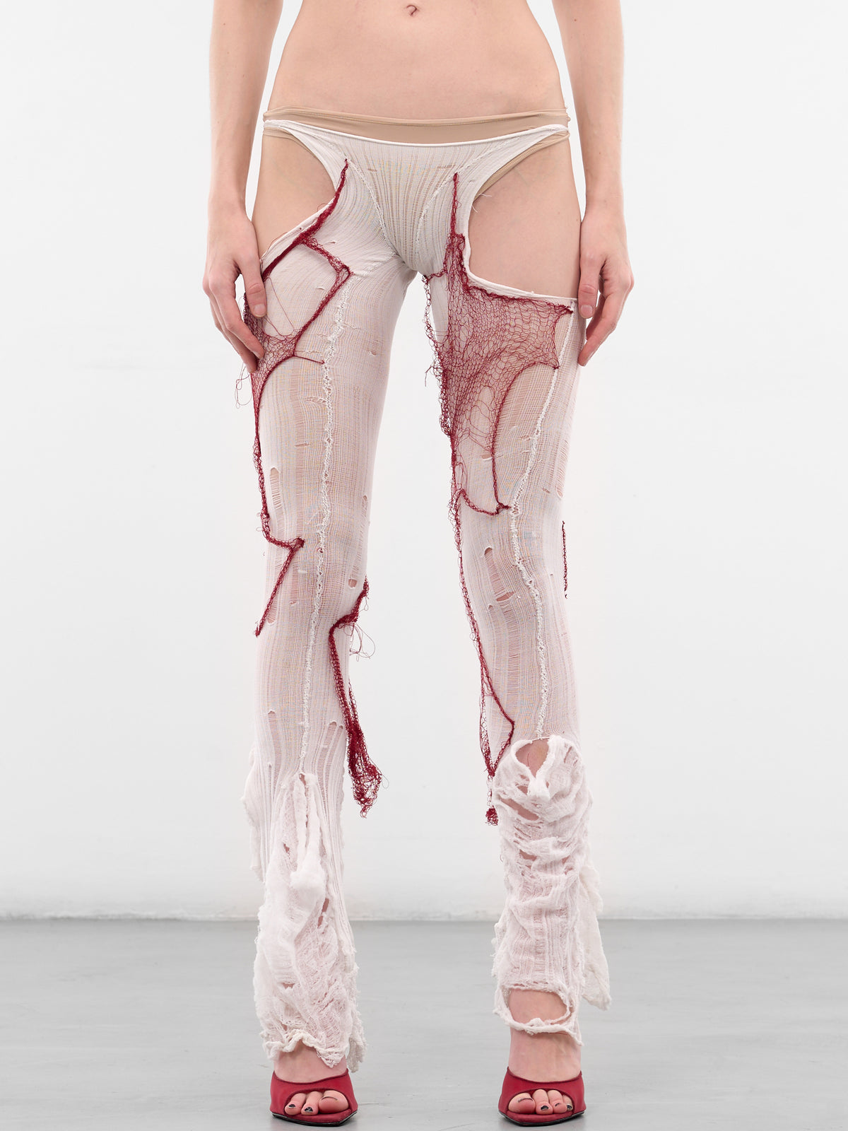 Tapestry Of Blood Distressed Leggings (TAPESTRY-OF-BLOOD-RED)