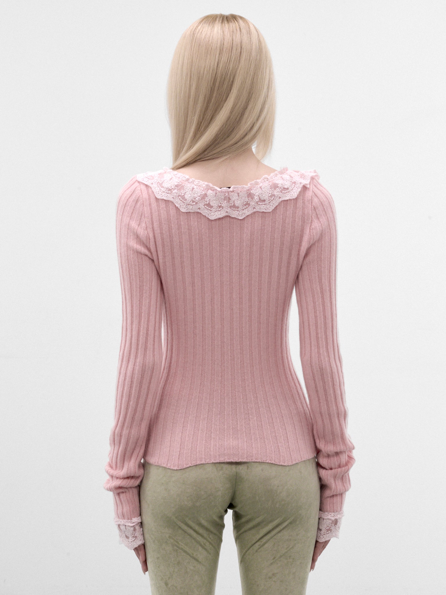 Pink Wool Teatime Rib Sweater (TEATIME-RIB-SWEATER-PINK)