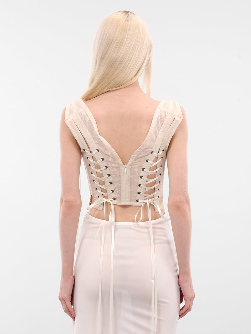 Tender As Bones Cropped Corset (TENDER-AS-BONES-WHITE)