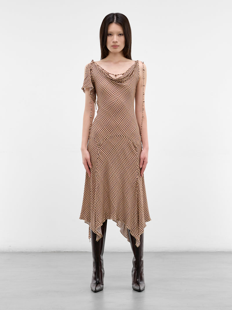 Beige Tess Plaid Midi Dress (TESDR0PL-PLAID)