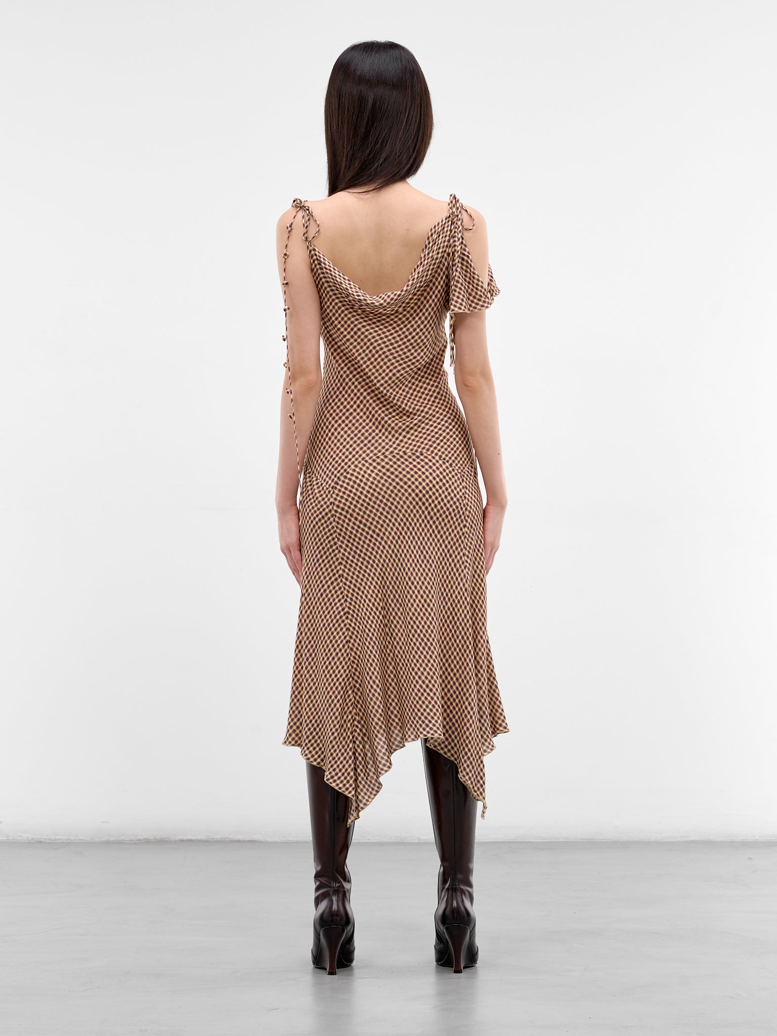 Beige Tess Plaid Midi Dress (TESDR0PL-PLAID)