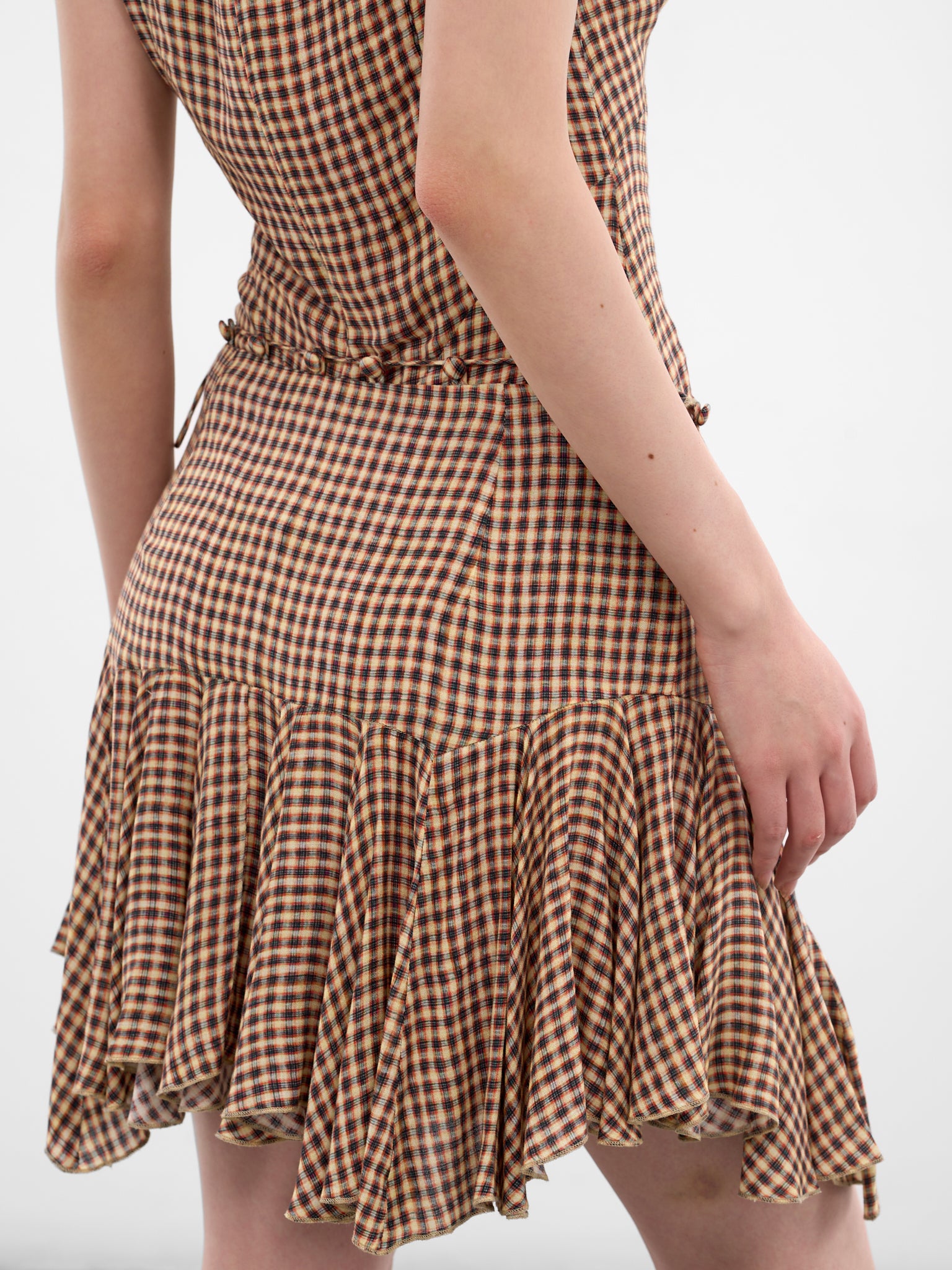 Beige Tess Plaid Mini Skirt (TESSK0PL-PLAID)