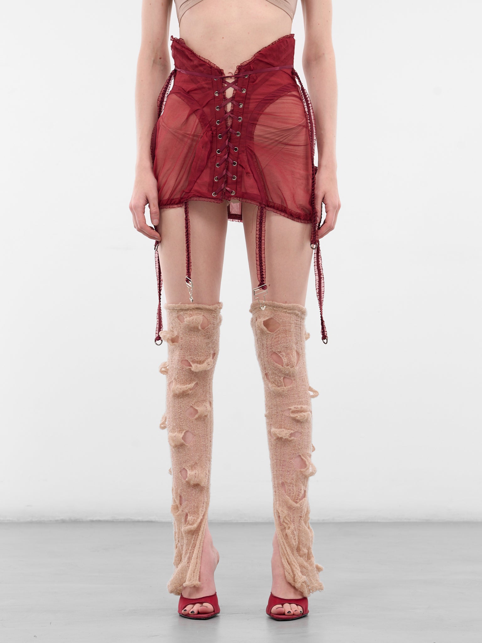 Threads Of Flesh Distressed Leg Warmers (THREADS-OF-FLESH-NUDE)