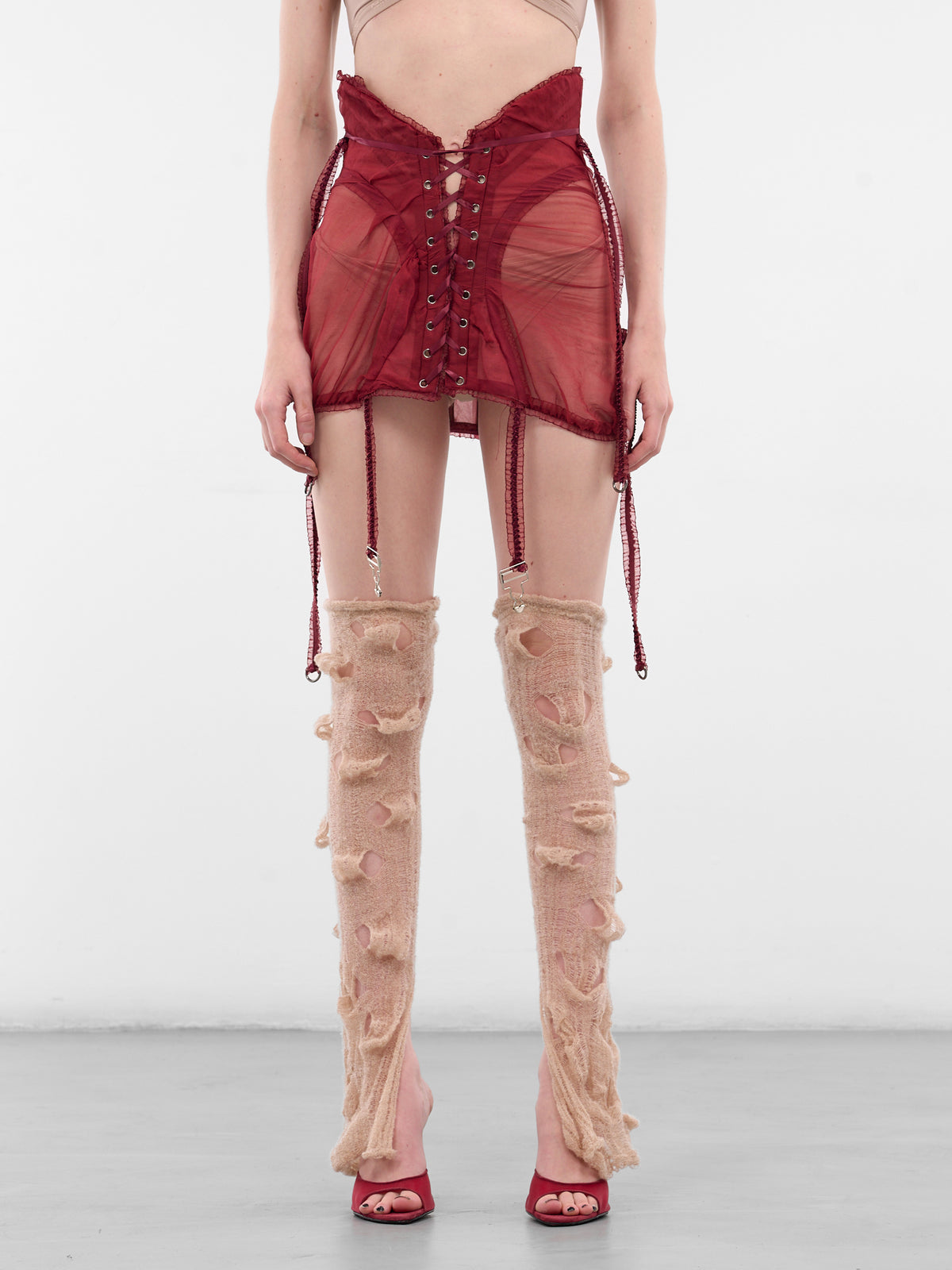 Threads Of Flesh Distressed Leg Warmers (THREADS-OF-FLESH-NUDE)