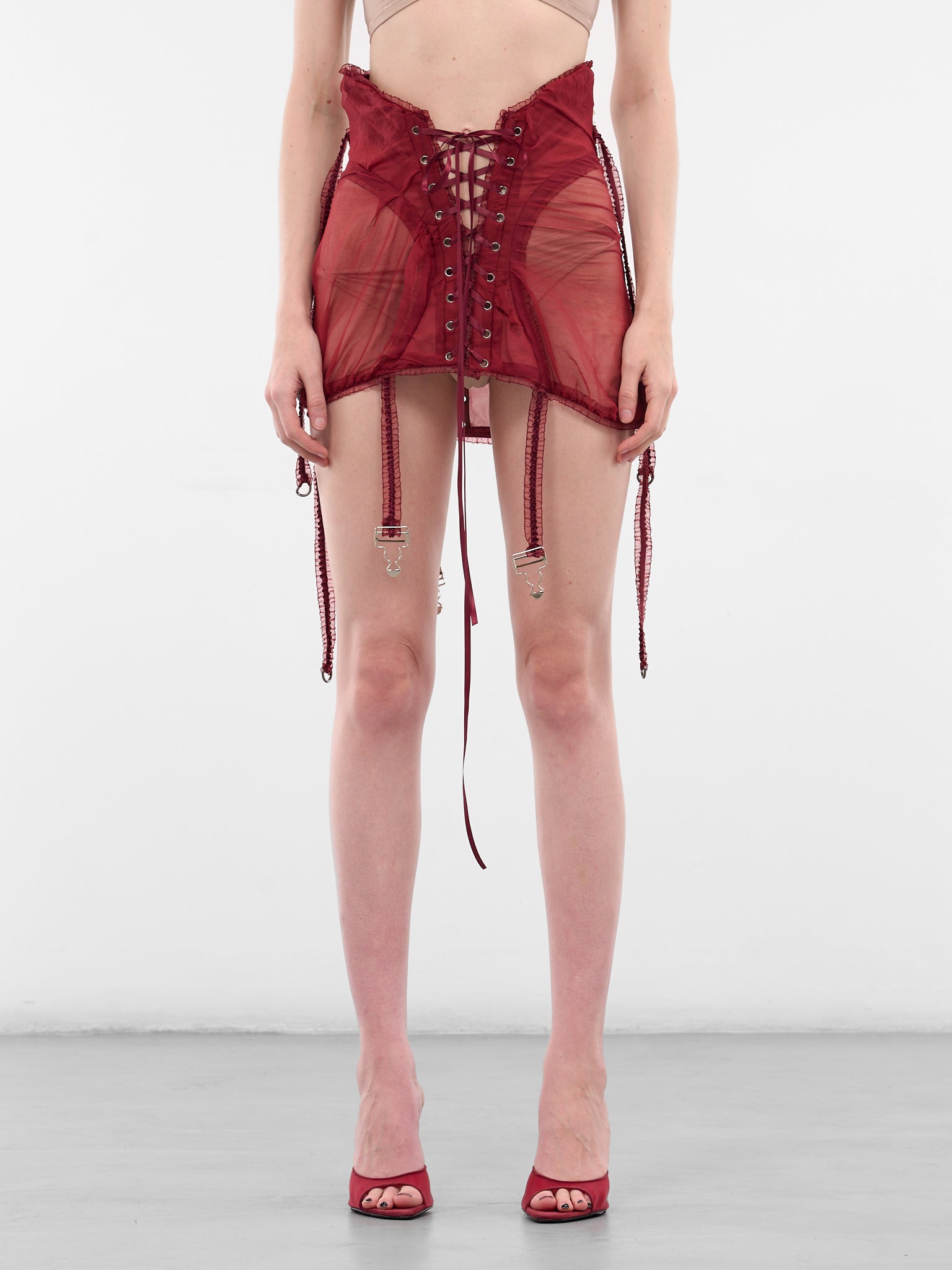 Threads Of Flesh Corset Mini Skirt (THREADS-OF-FLESH-RED)