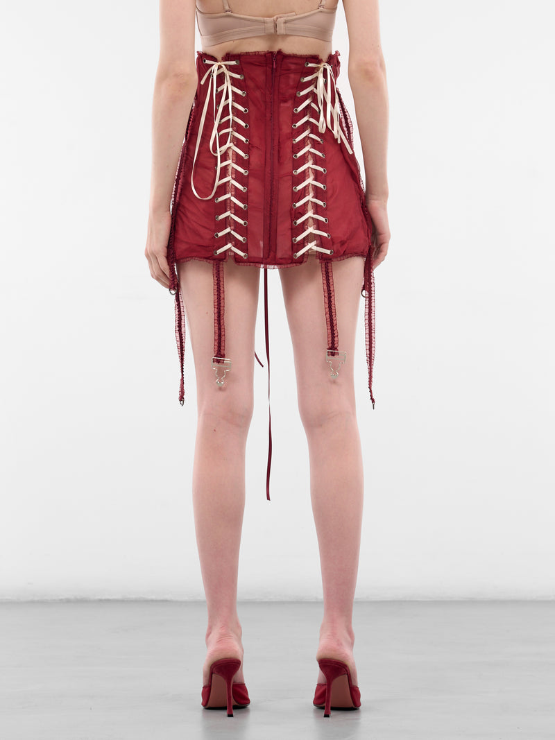 Threds Of Flesh Corset Mini Skirt (THREADS-OF-FLESH-RED)