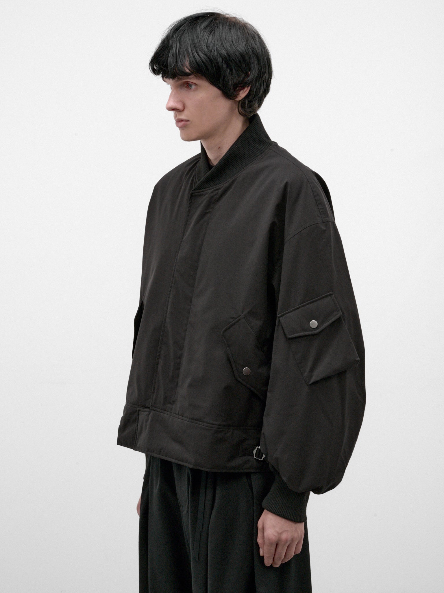 Black Oversized Bomber Jacket (TM0001-BLACK)