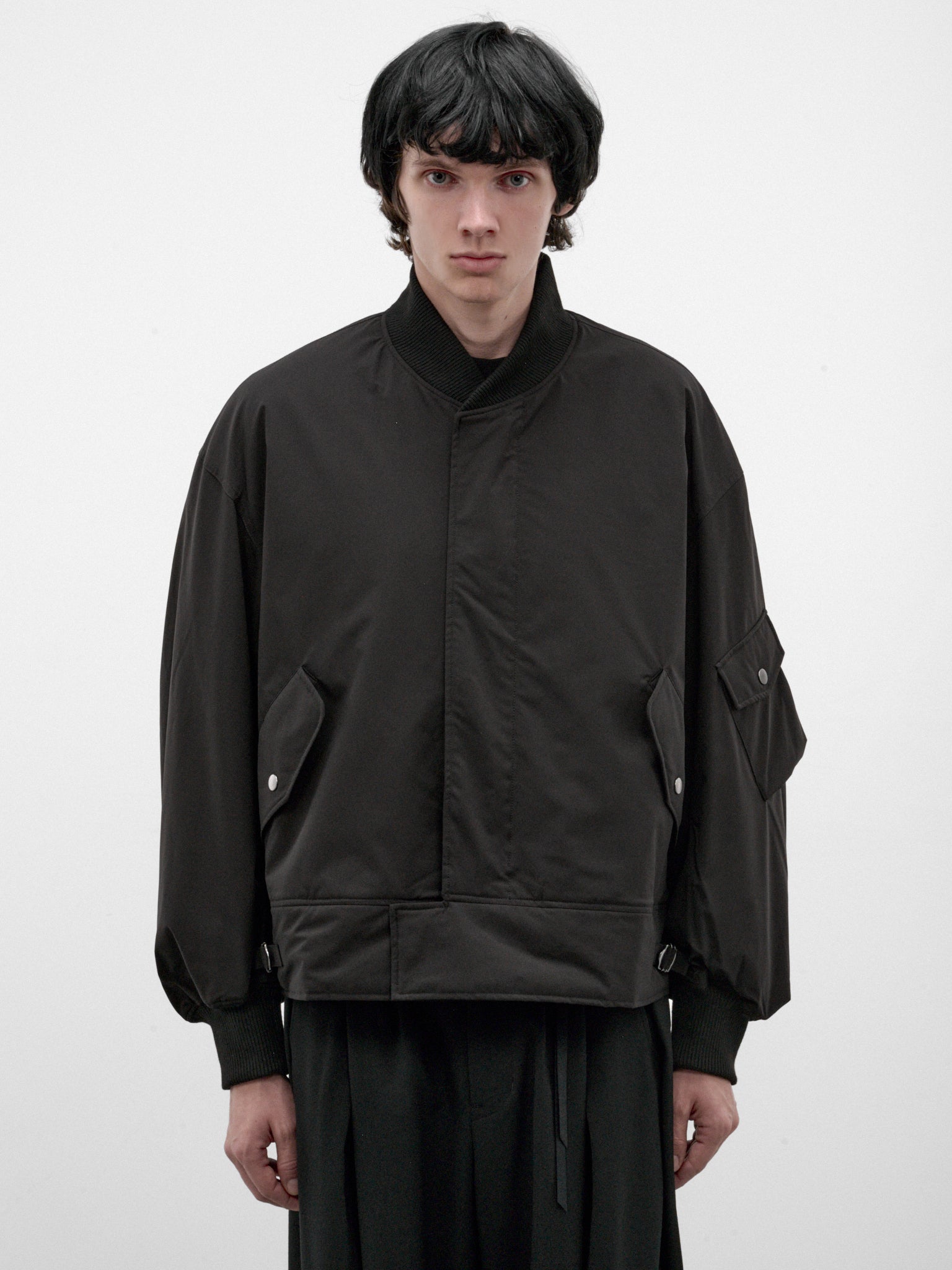 Black Oversized Bomber Jacket (TM0001-BLACK)