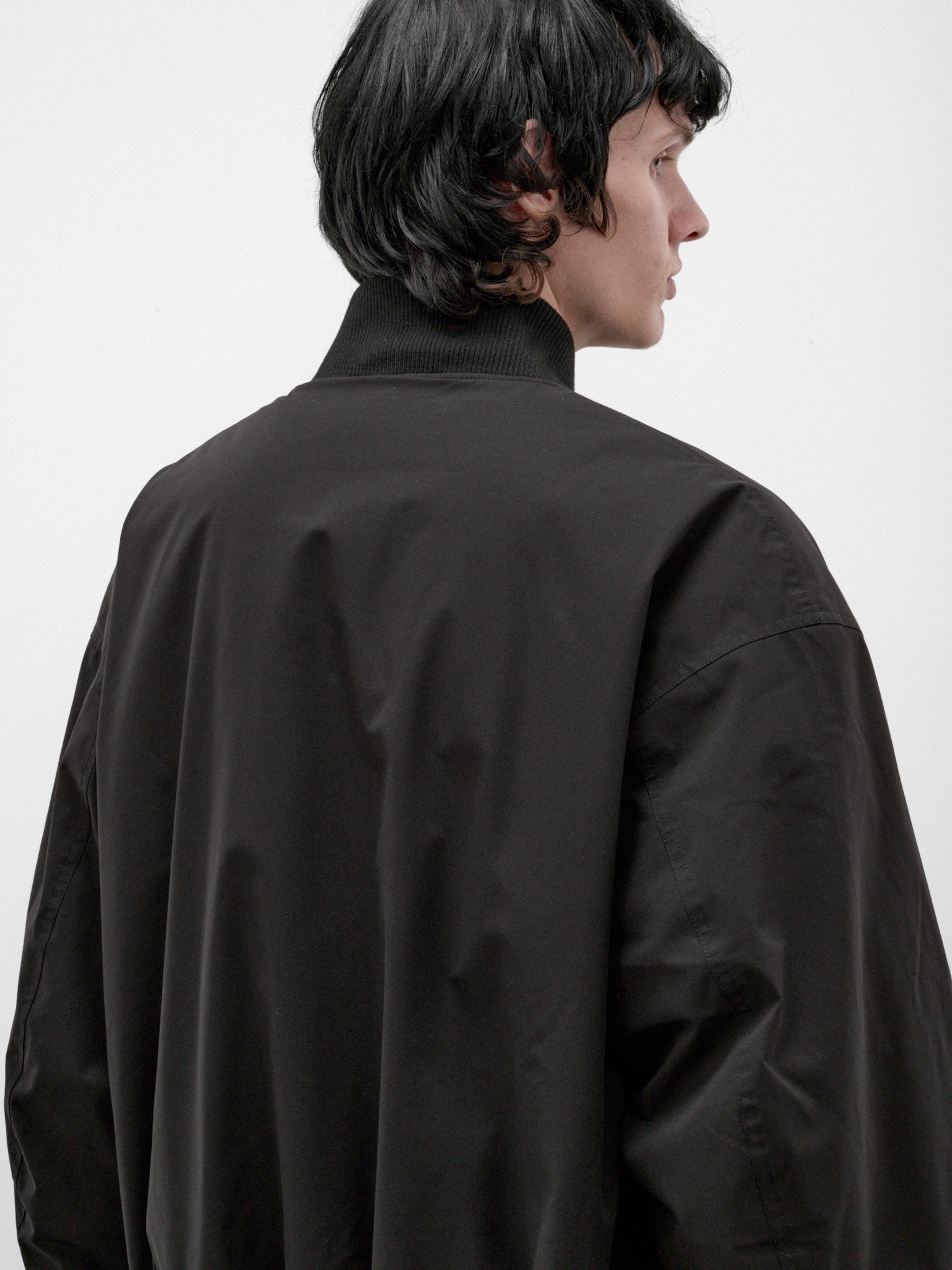 Black Oversized Bomber Jacket (TM0001-BLACK)