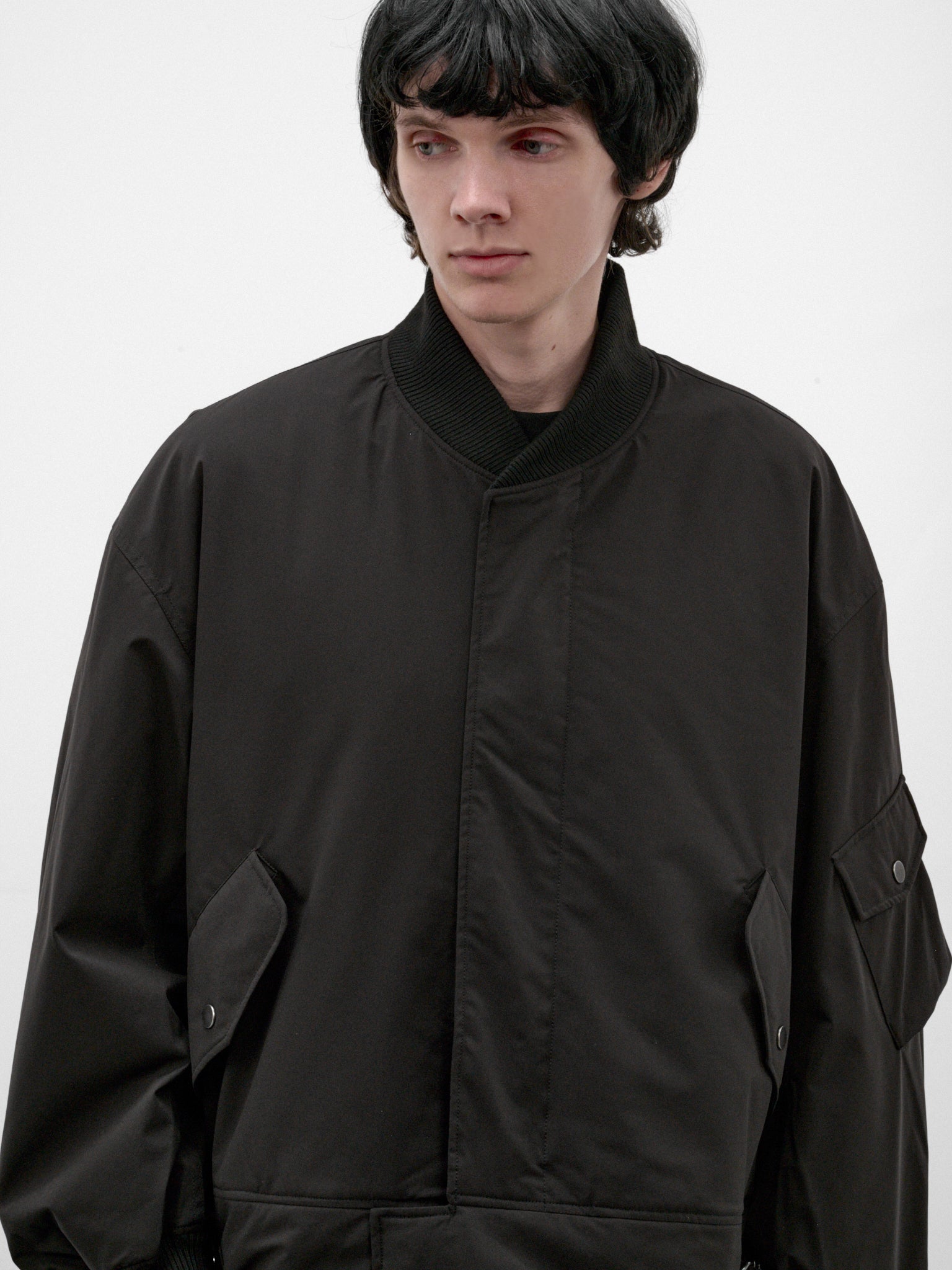 Black Oversized Bomber Jacket (TM0001-BLACK)