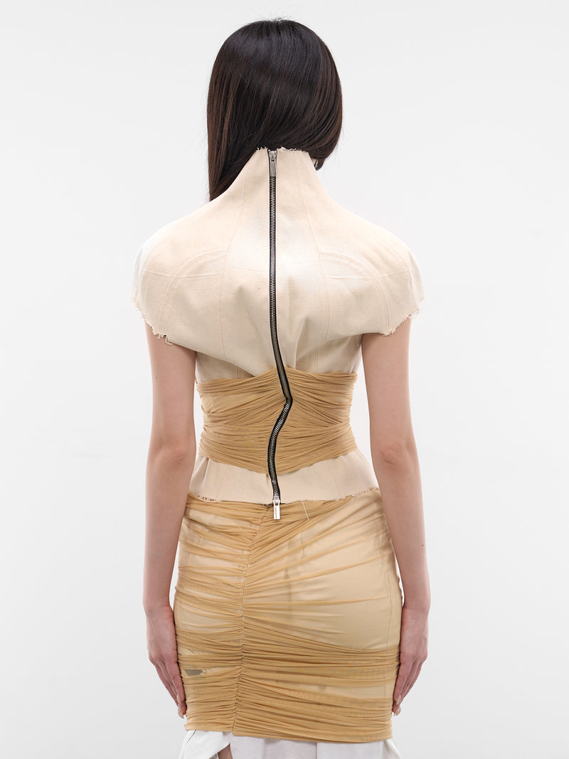 Wrapped Mesh & Canvas Torso Top (TO-CA-2-TOILE-MESH)
