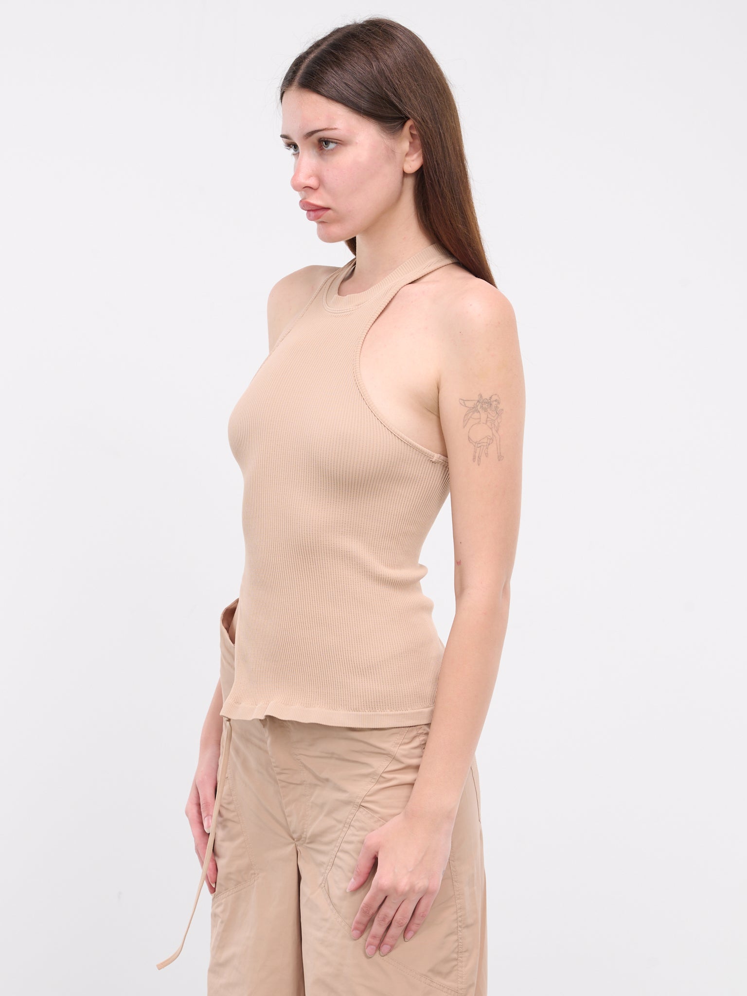 Ribbed Jersey Tank (TO020324730475-NUDE)