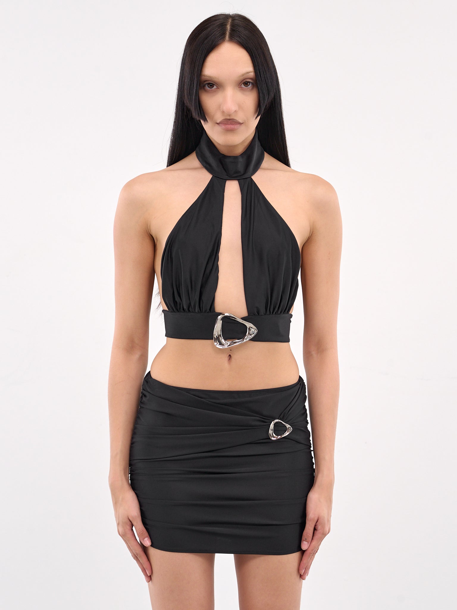 Anqa Halterneck Buckle Top (TO04-BS-BLACK)
