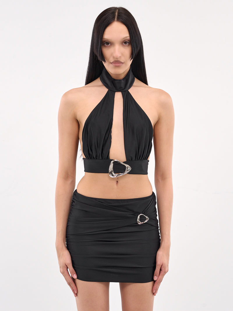 Anqa Halterneck Buckle Top (TO04-BS-BLACK)