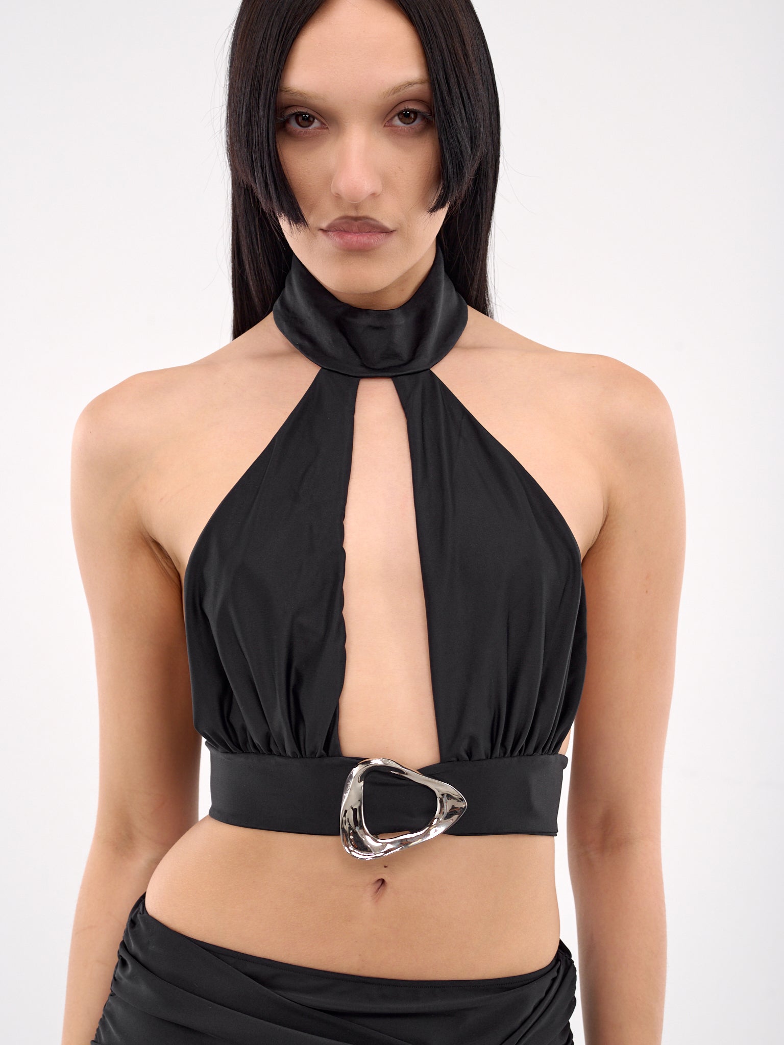 Anqa Halterneck Buckle Top (TO04-BS-BLACK)