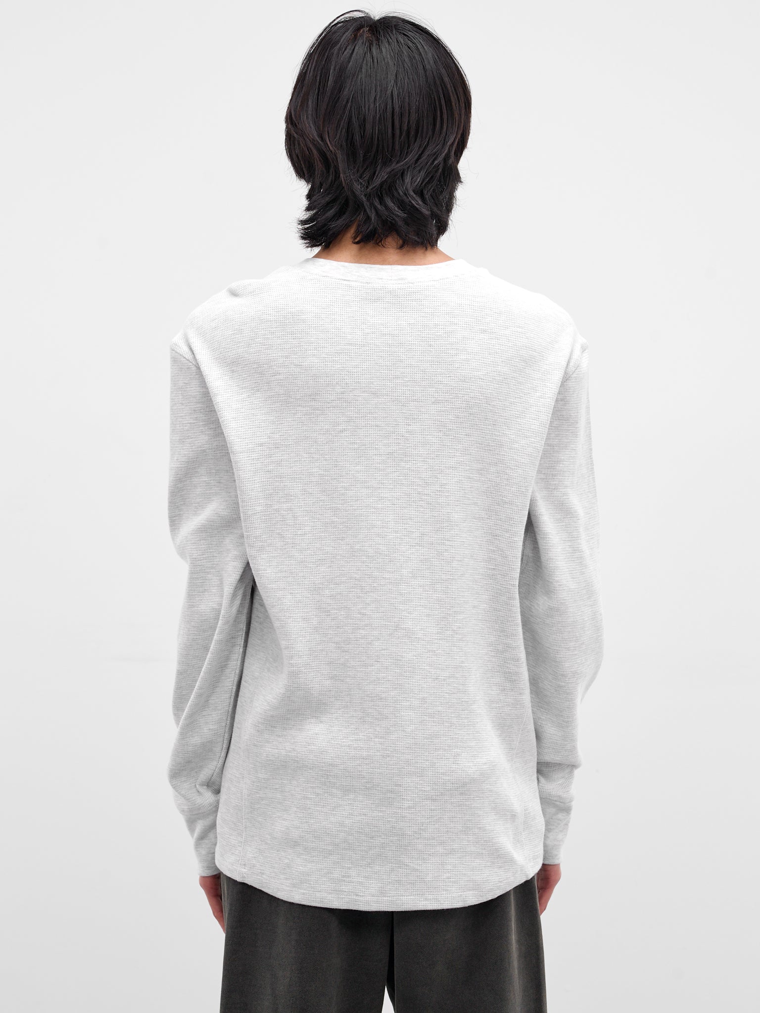 Gray Waffle-Knit Thermal Tee (TO04012-HEATHER-GREY)