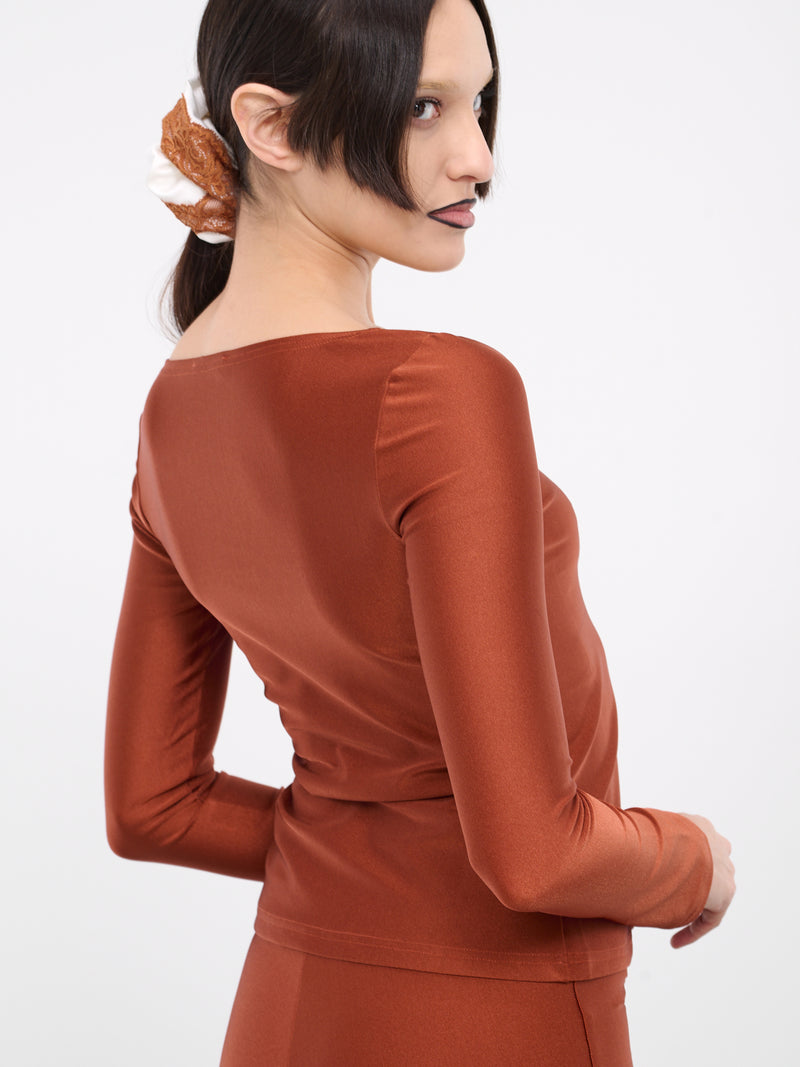 Asymmetric Lace Trim Top (TO055-CIGARE)