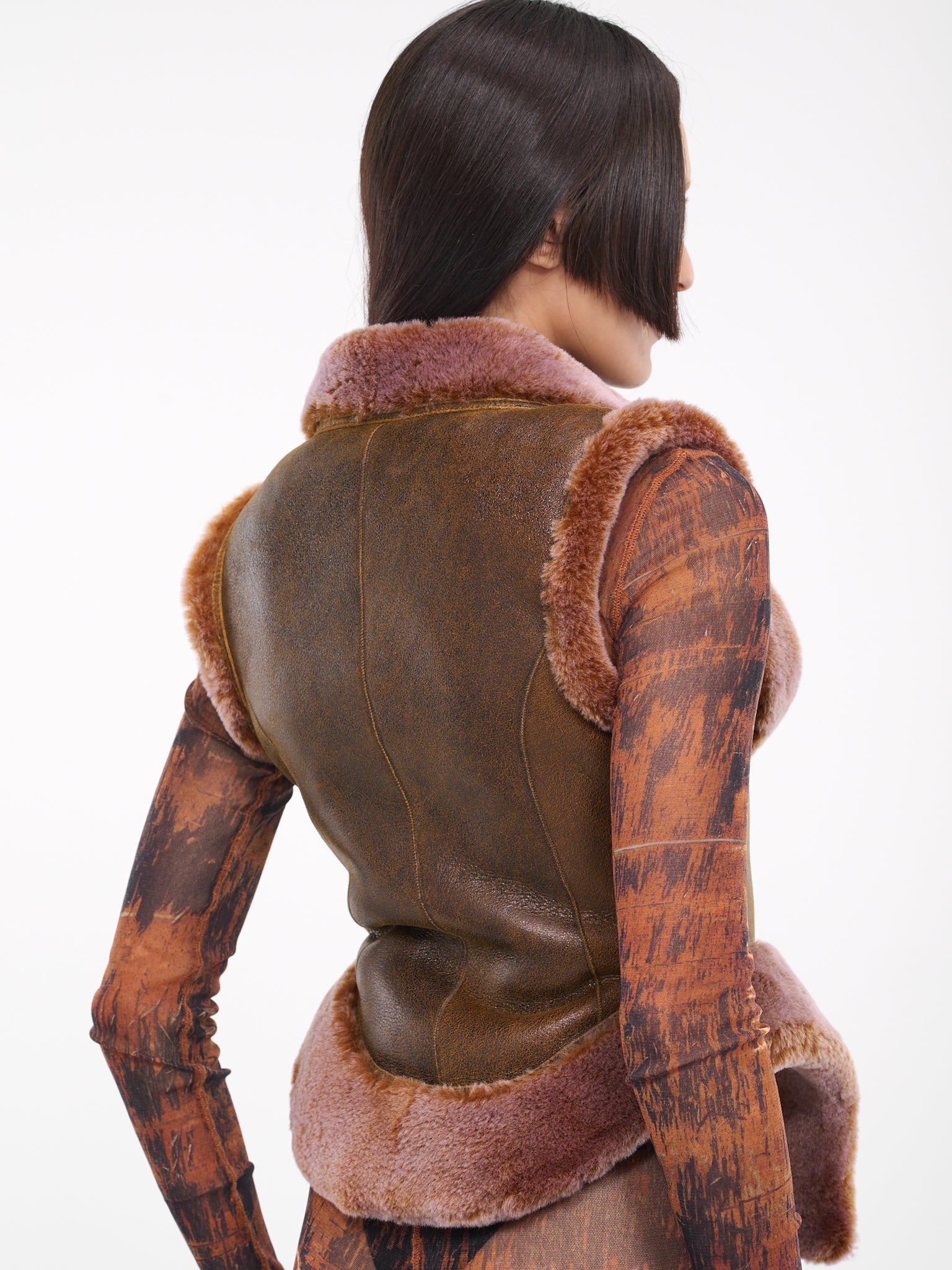 KNWLS Shearling Bustier (TO100-L505-6029-BROWN-LILA)