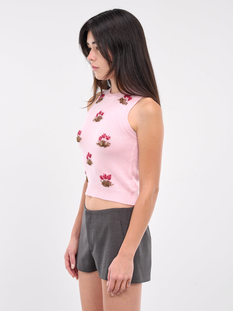 Embroidered Knit Vest (TO28-MAE222-PINK)