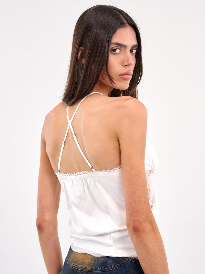 Paneled Halterneck Top (TOP-02WH-WHITE)
