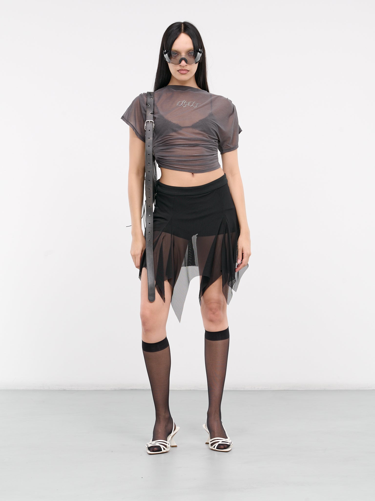 Draping Shorts Mini Skirt (SK-02BK-BLACK)