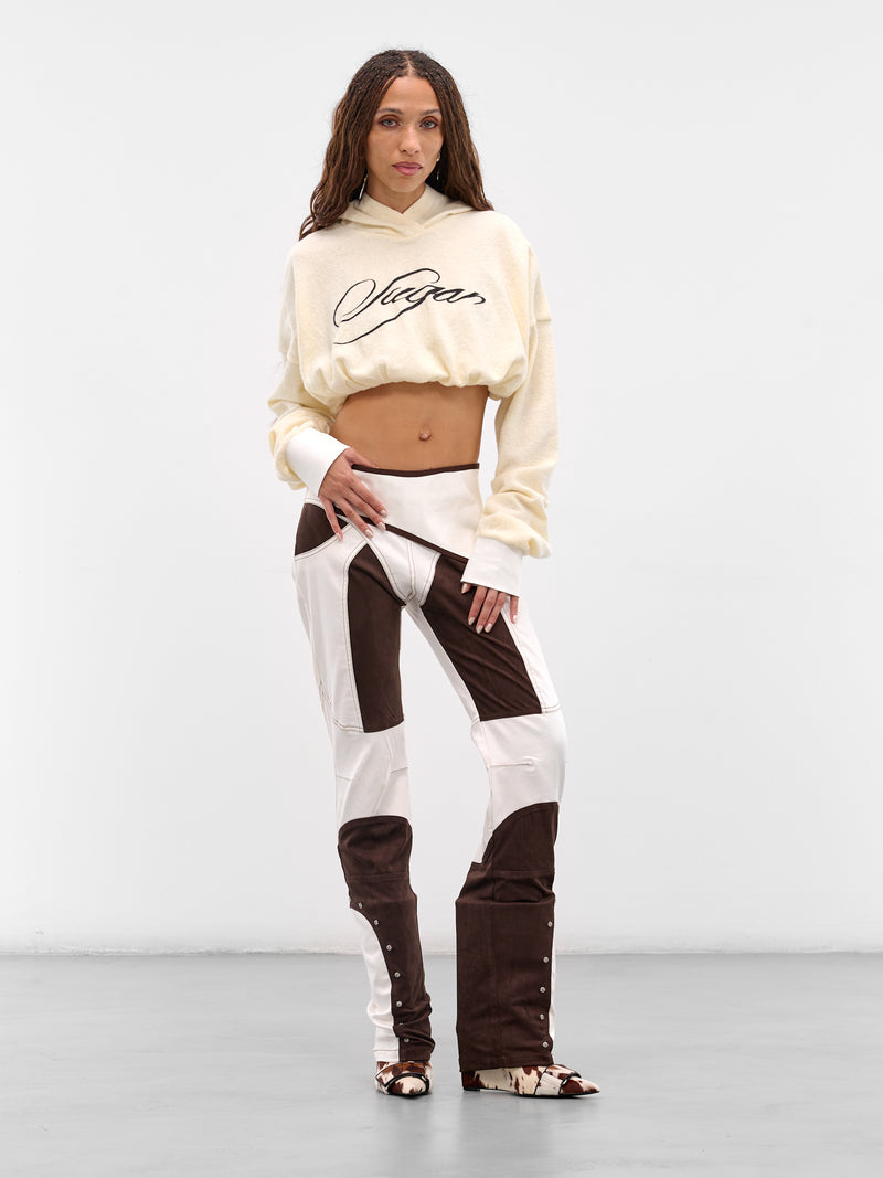 White & Brown Deconstructed Panel Pants (PA-01-WHITE-BROWN)