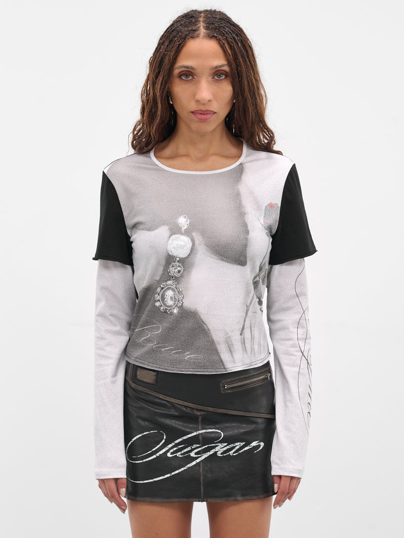 Gray Graphic Layered Top (TOP-05-GREY)