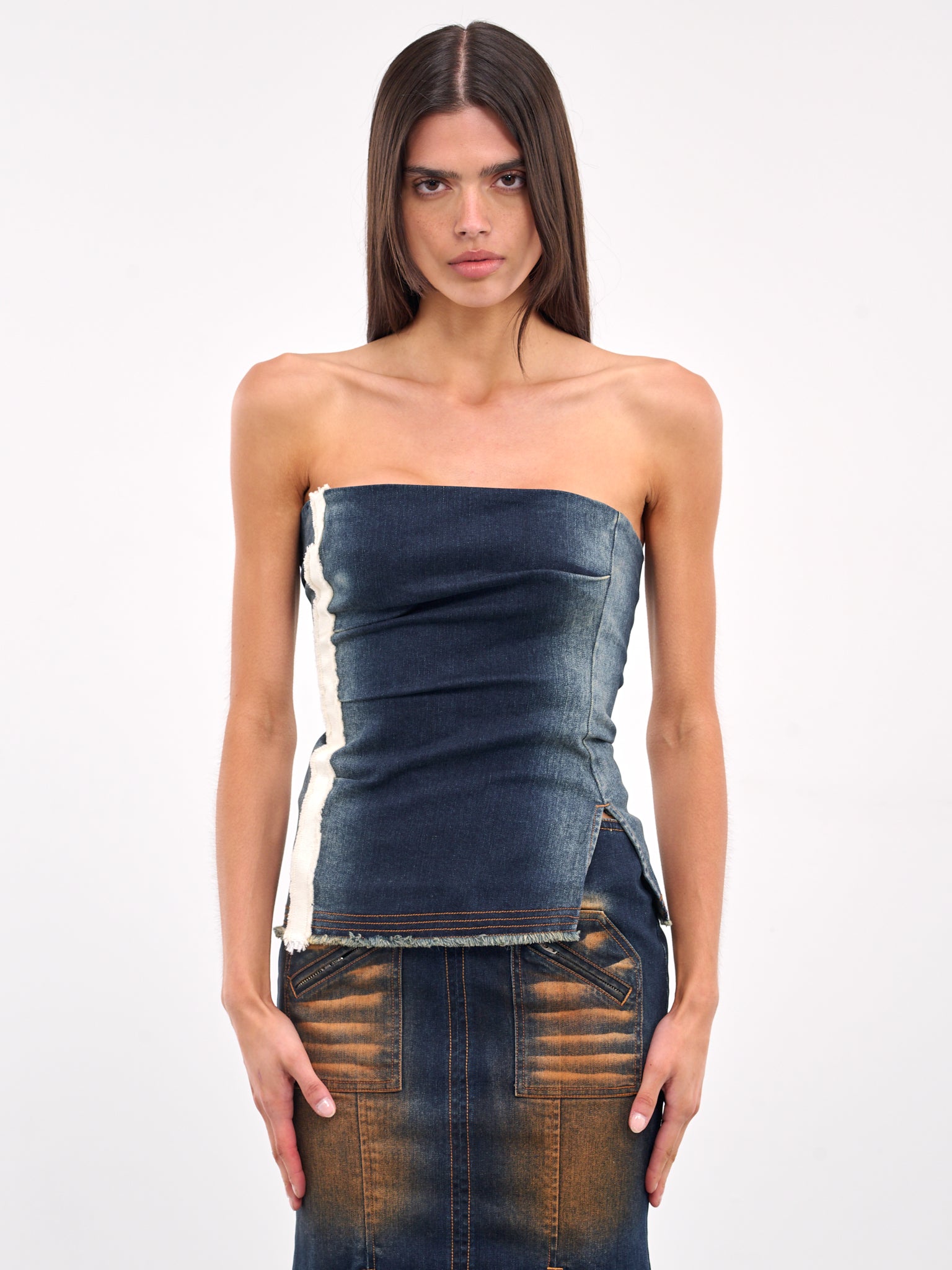 Denim Tube Top (TOP-07DB-DENIM-BLUE)