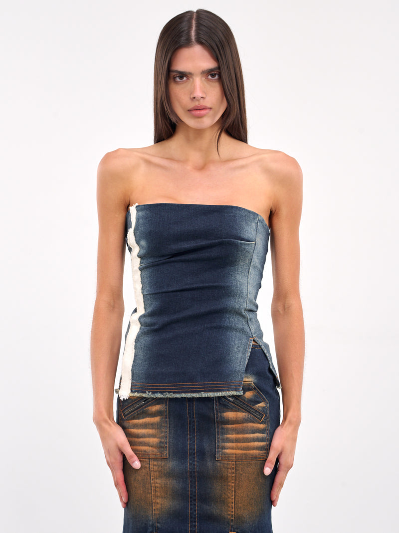 Denim Tube Top (TOP-07DB-DENIM-BLUE)