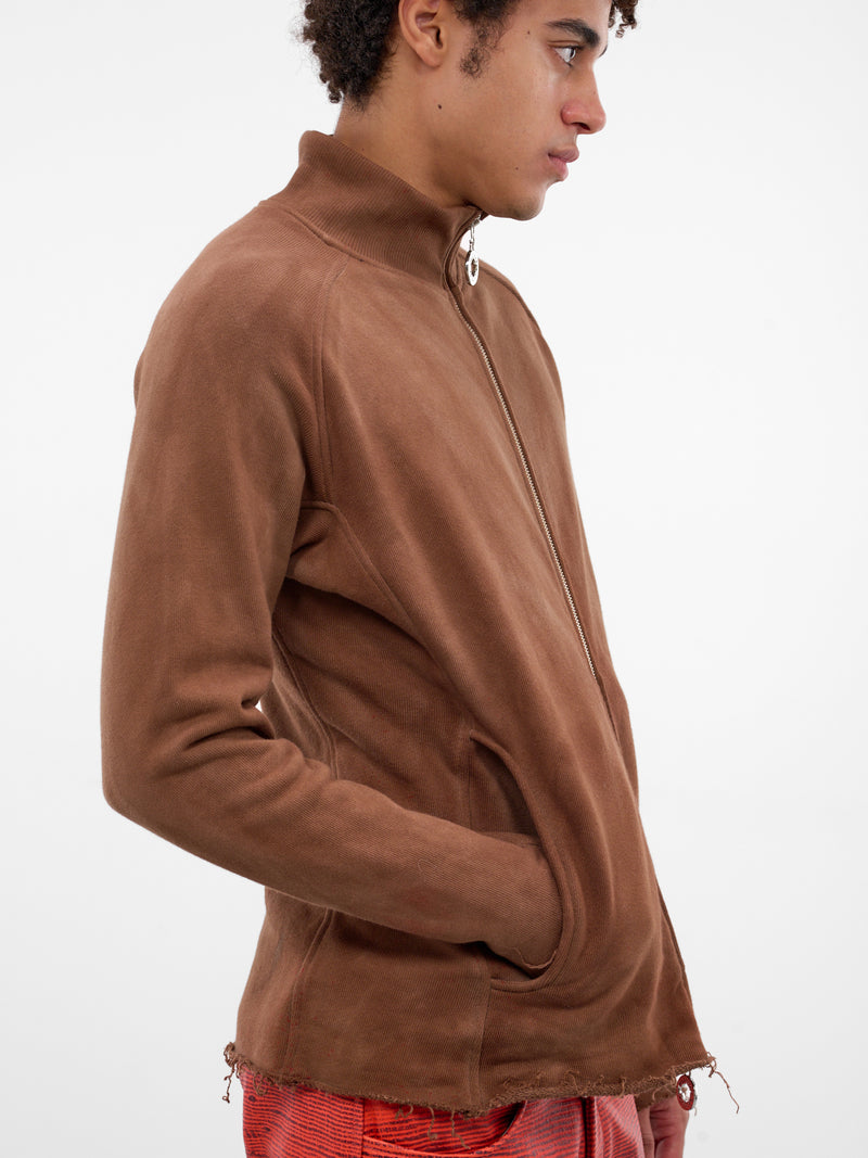 Brown Essential Jersey Zip Jacket (TOP-ESSZIP-BROWN)