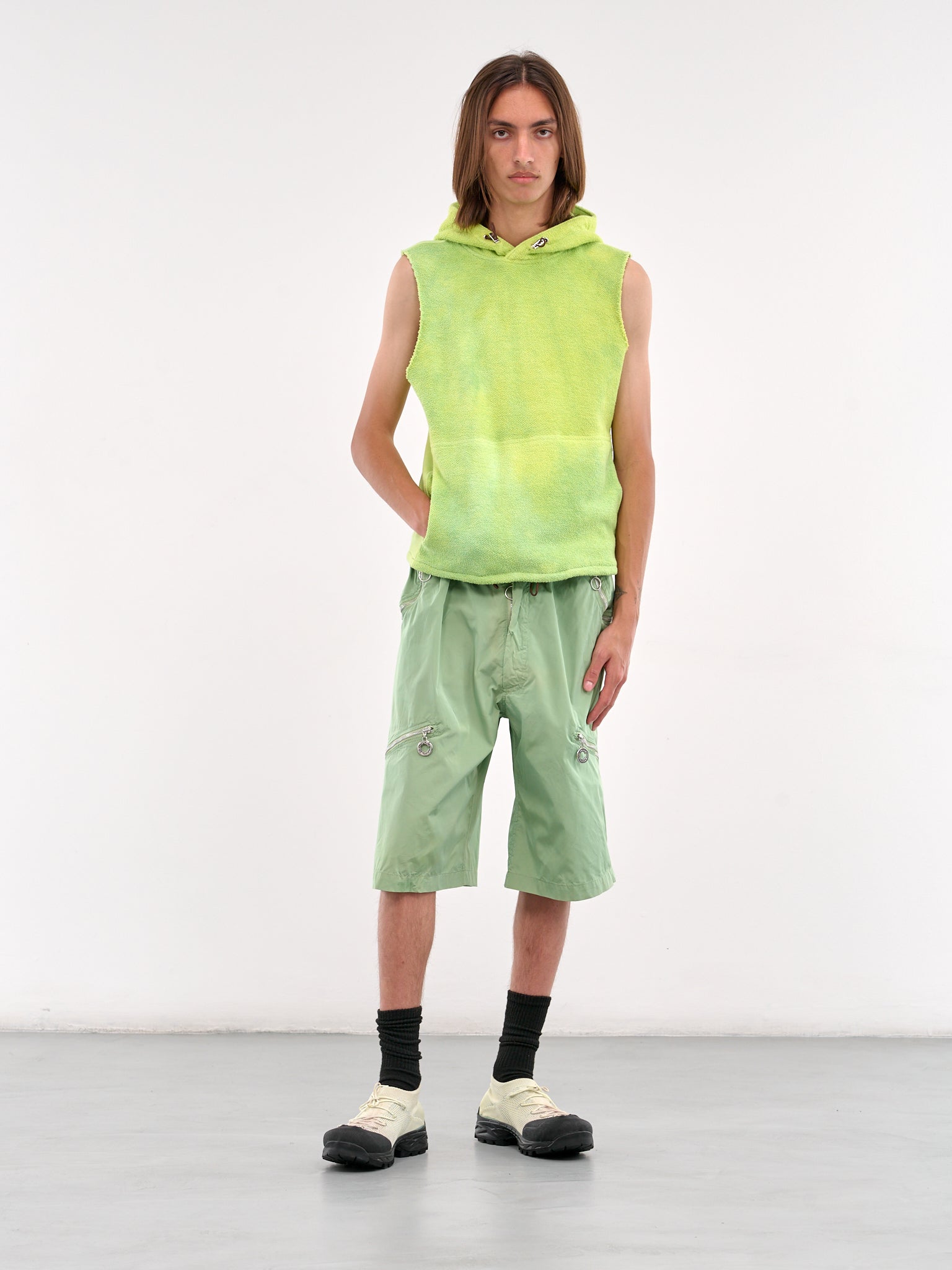 Drawstring Zip Pocket Shorts (CCS4-TRS-ESSTRS-GREEN)