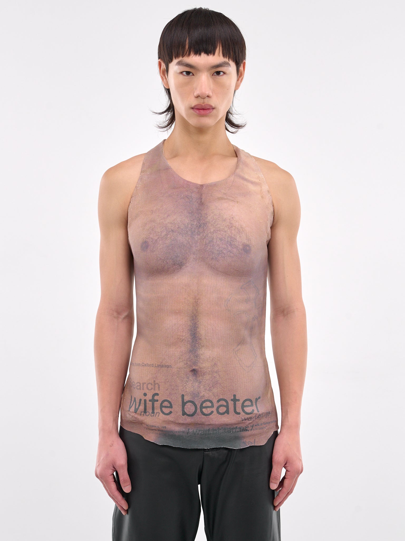 Wifebeater Printed Leather Tank (TOP-M-WIF-LEA-NUDE)