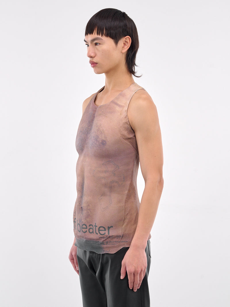 Wifebeater Printed Leather Tank (TOP-M-WIF-LEA-NUDE)