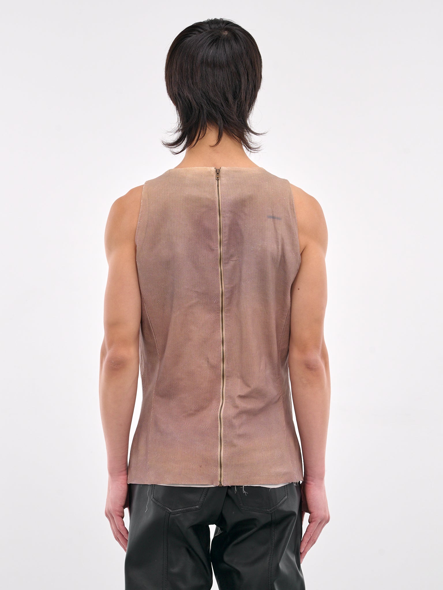 Wifebeater Printed Leather Tank (TOP-M-WIF-LEA-NUDE)