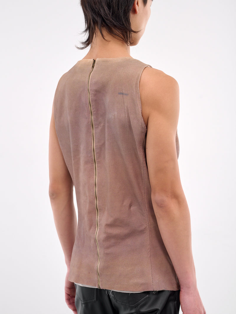 Wifebeater Printed Leather Tank (TOP-M-WIF-LEA-NUDE)