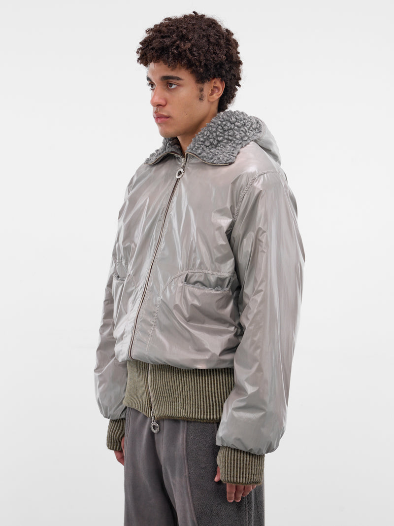 Green Thermo Reactive Bomber Jacket (TOP-THERMOBOMB-GREEN-PINK)