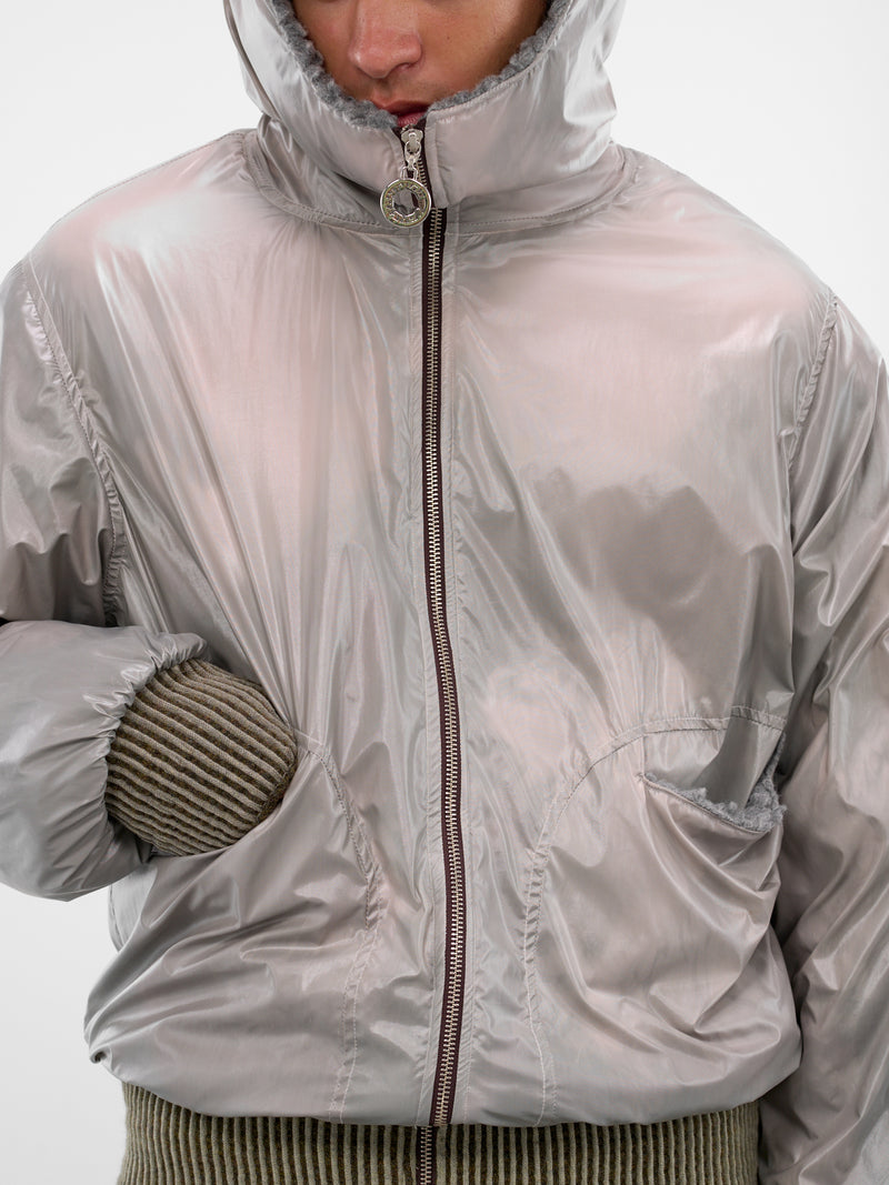 Green Thermo Reactive Bomber Jacket (TOP-THERMOBOMB-GREEN-PINK)