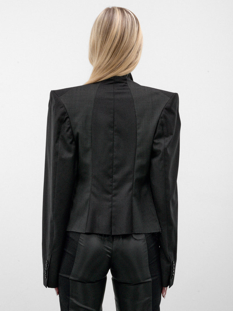 Gray Asymmetric Paneled Torso Jacket (TORSO-JACKET-GREY)
