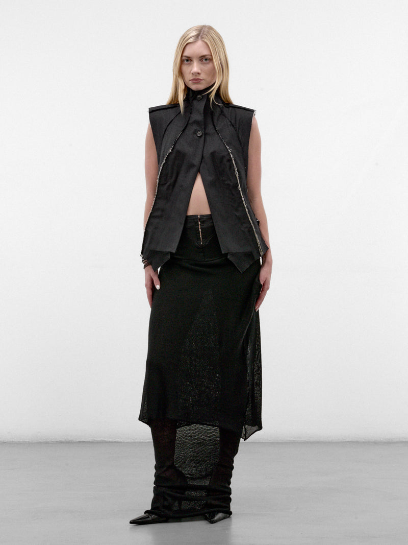 Black Sheer Knit Maxi Skirt (H&E-KNIT-SKIRT-BLACK)