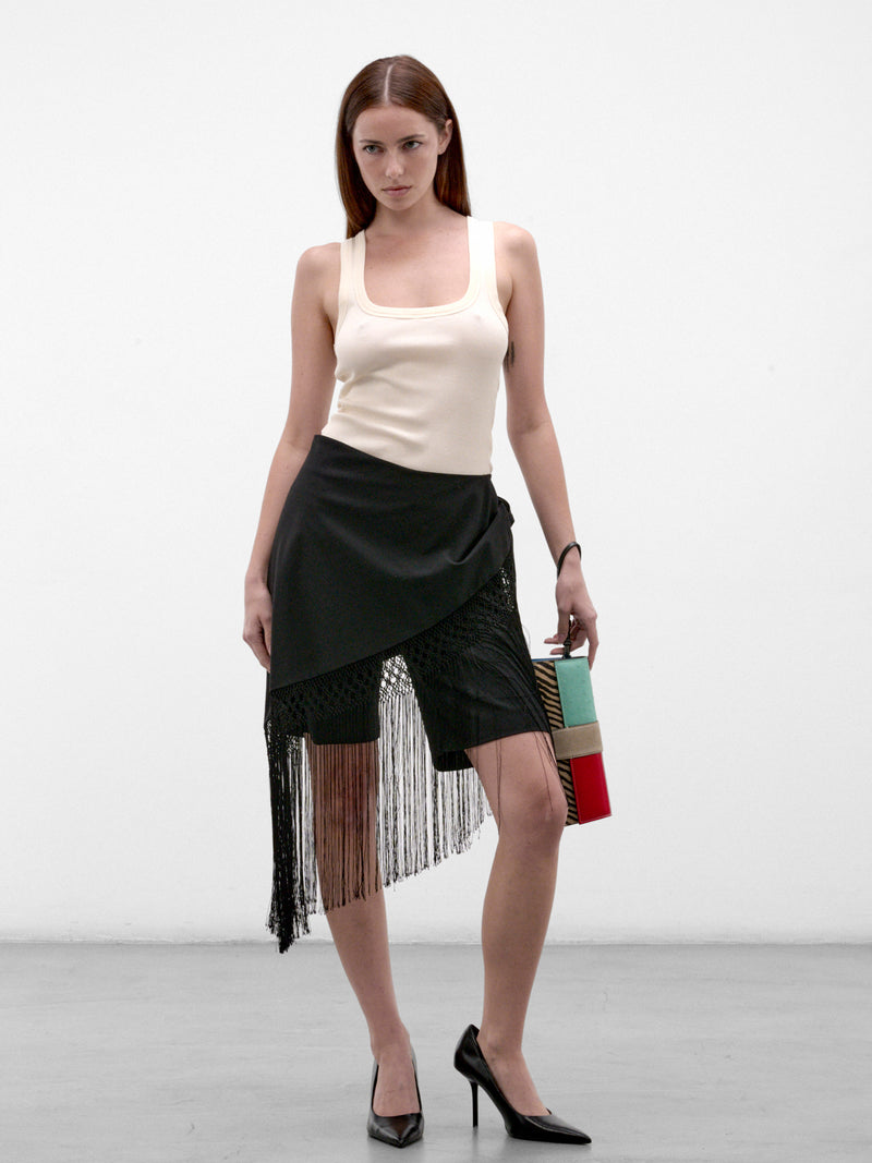 Off-White Cotton Grosgrain Tank Top (TOW00158AJ00125-WHITE)