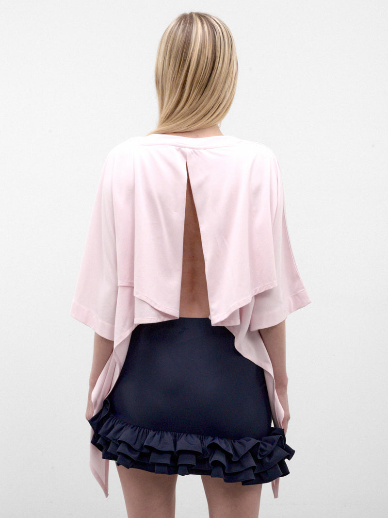Pink Moisson Draped Vent Tee (TOW00908AJ00254-PINK)