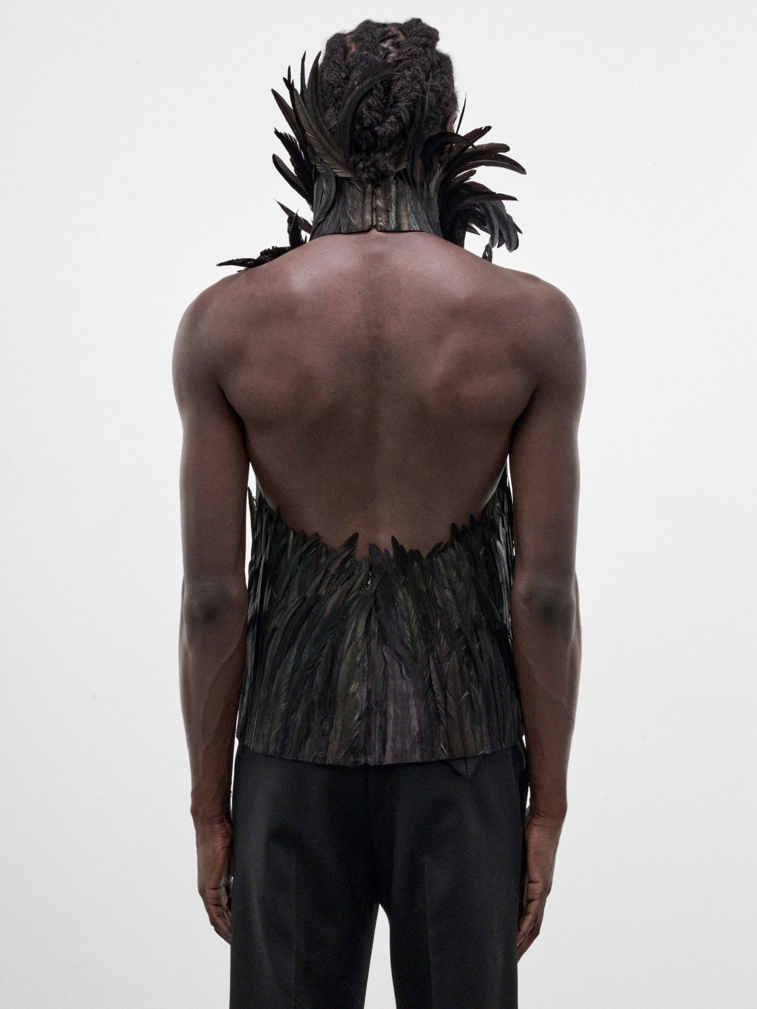 Black Rooster Feather Top (TP-001-A-BLACK)