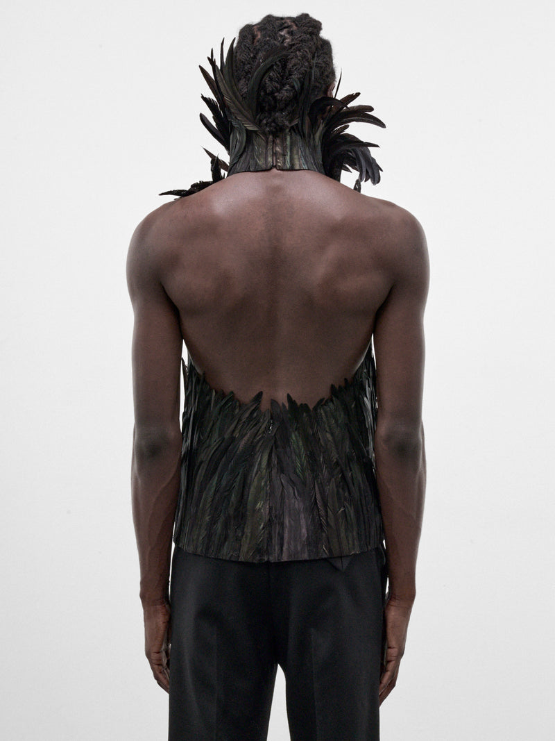 Black Rooster Feather Top (TP-001-A-BLACK)