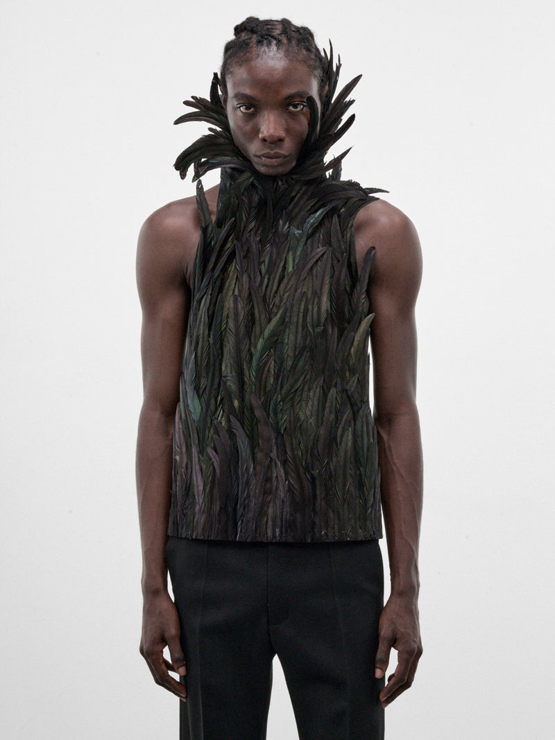 Black Rooster Feather Top (TP-001-A-BLACK)