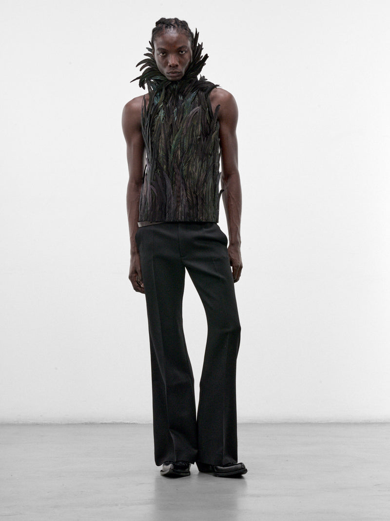 Black Rooster Feather Top (TP-001-A-BLACK)