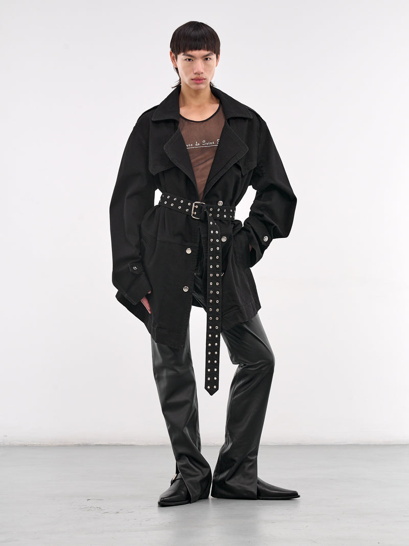 Honey Trench Coat (CT010-U-DEN-BLACK)