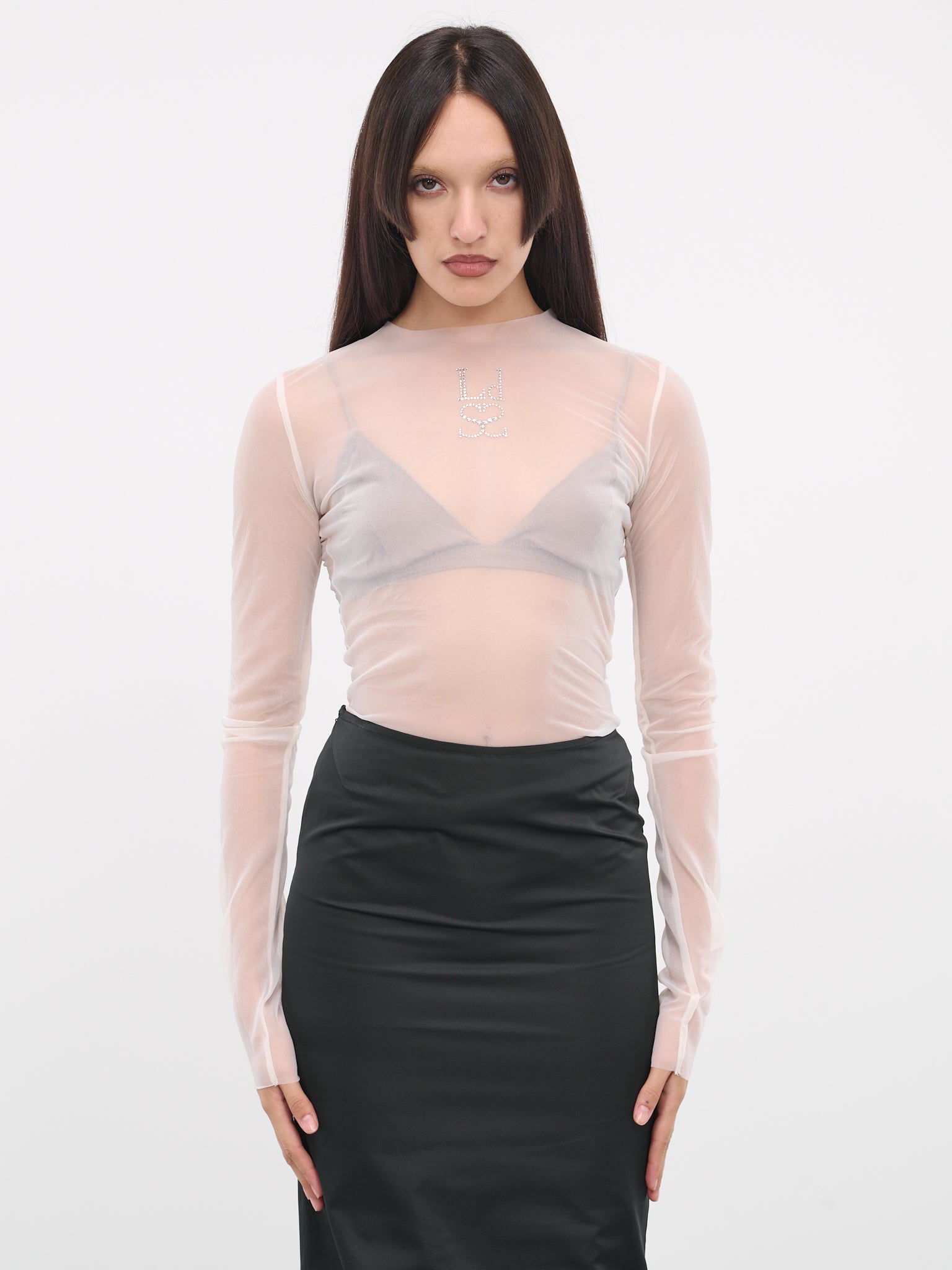 Mesh LdSS Crystal Tee (TP002UPL001-OFF-WHITE)