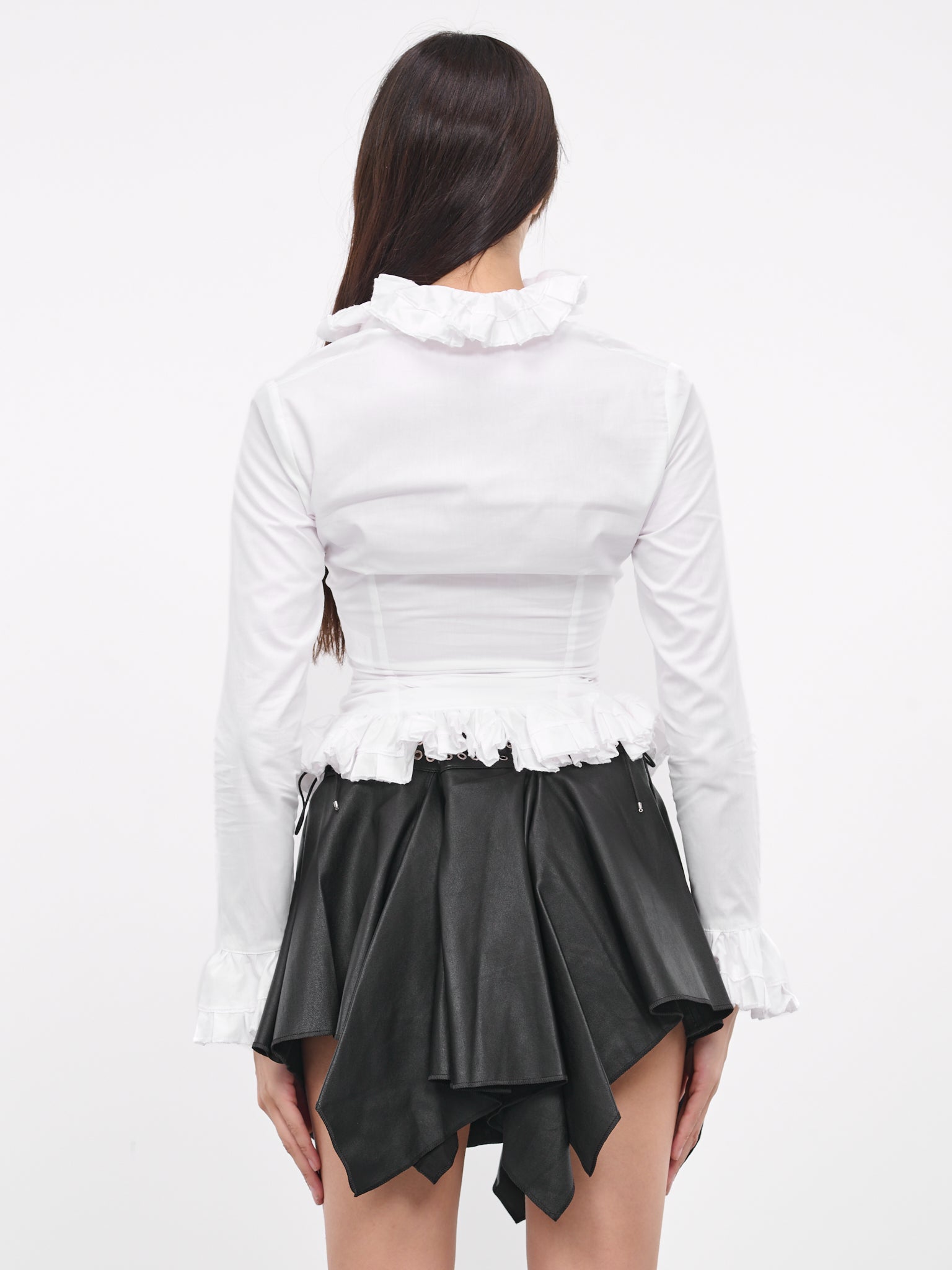 Poplin Ruffle Blouse (TP004U-CT001-WHITE)